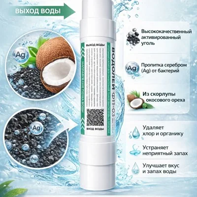Фильтр для воды (картридж) Уголь+Серебро Водолей Ф