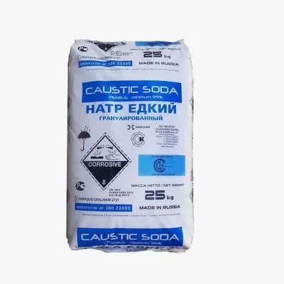 Сода каустическая 25кг. Натр едкий